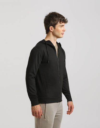 Felpa zip con cappuccio