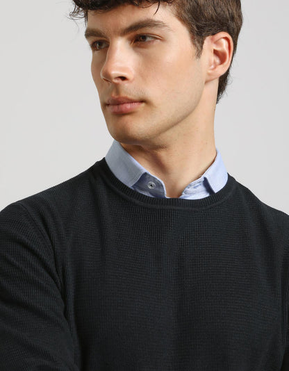 Maglia girocollo strutturata
