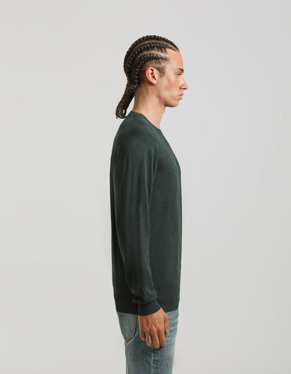 Maglia girocollo misto viscosa