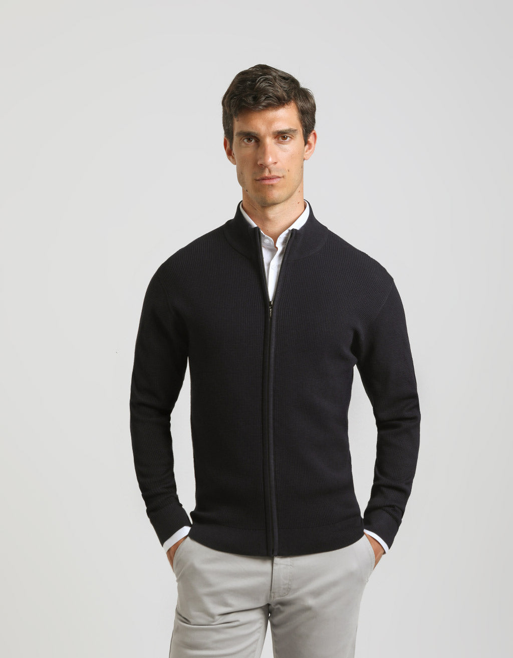 Cardigan con zip