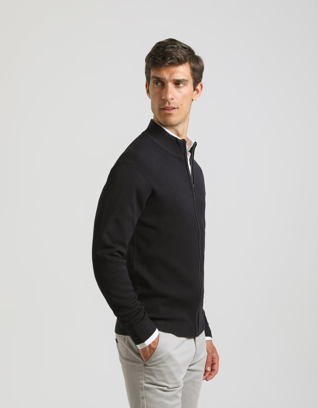 Cardigan con zip