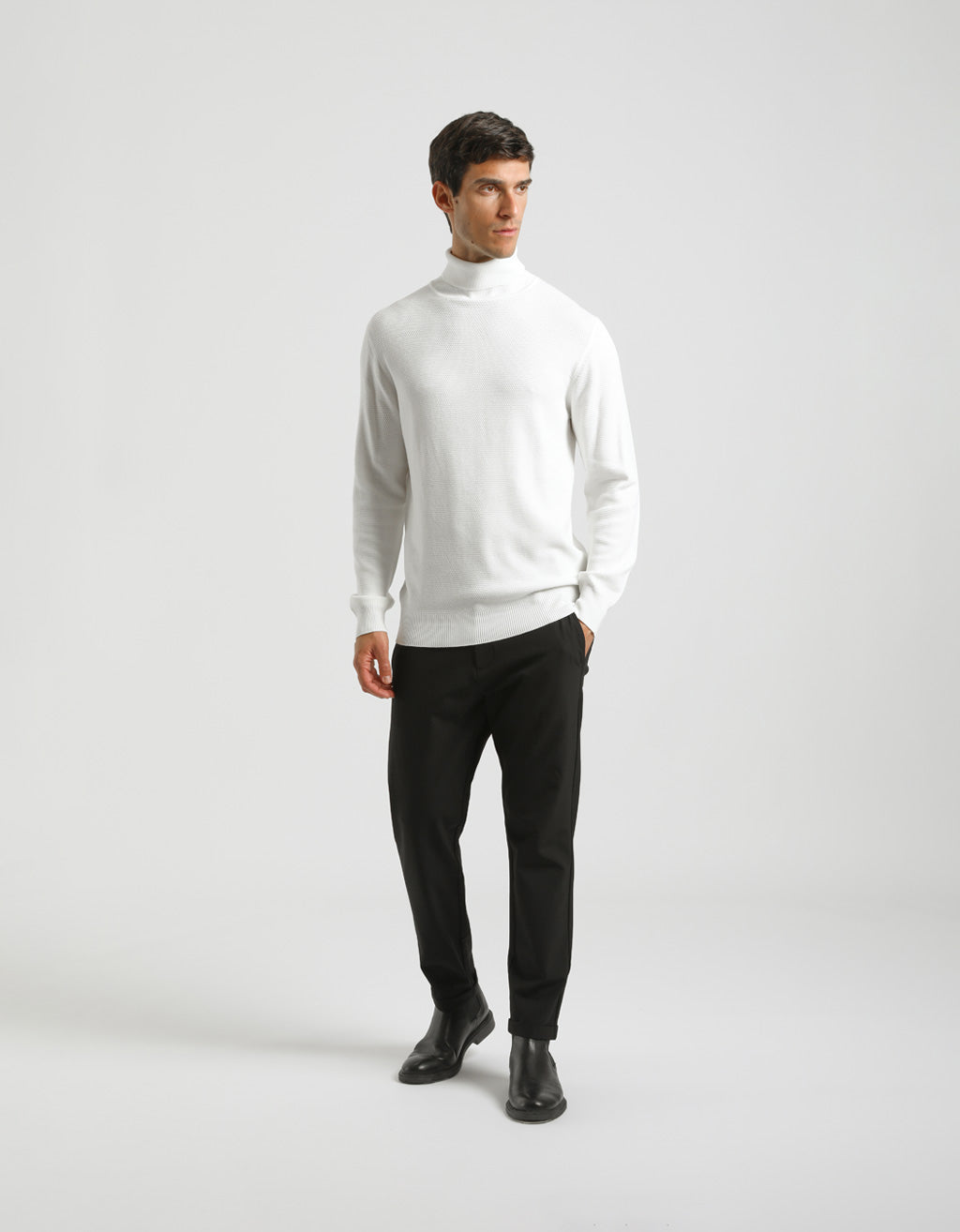 Maglia collo alto in viscosa